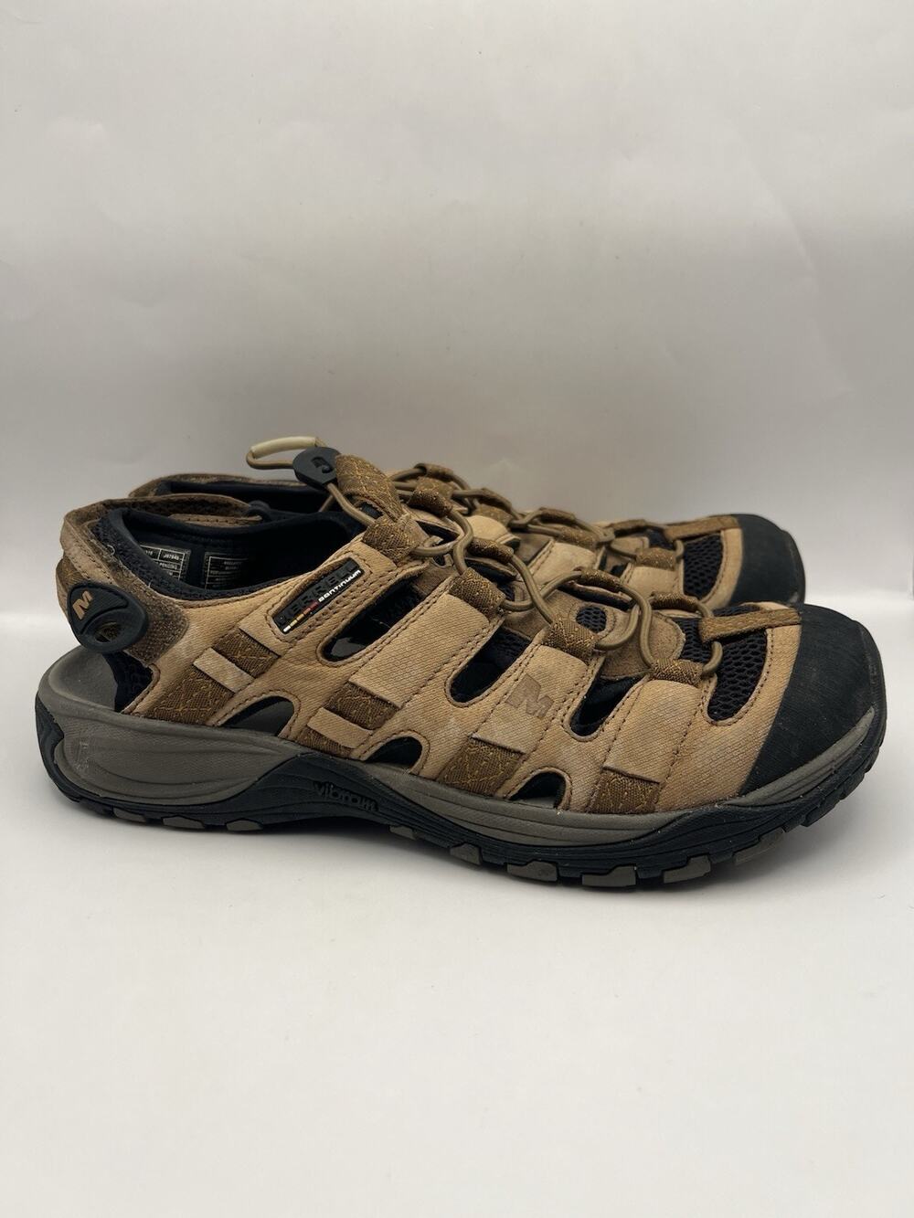 Merrell Saugatuck Kangaroo Men’s Hiking Sandals Tan Size 10